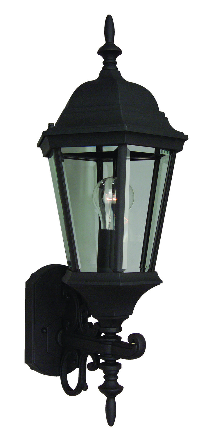 Straight Glass Cast One Light Wall Mount in Textured Black