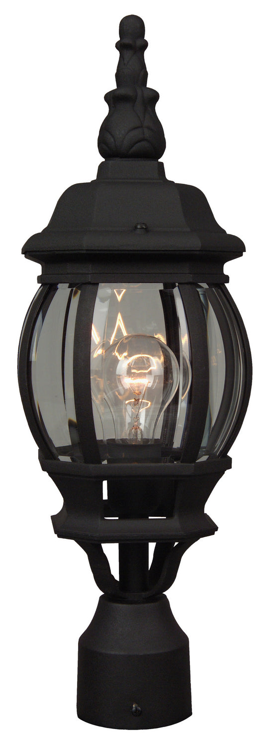 French Style One Light Post Mount in Textured Black