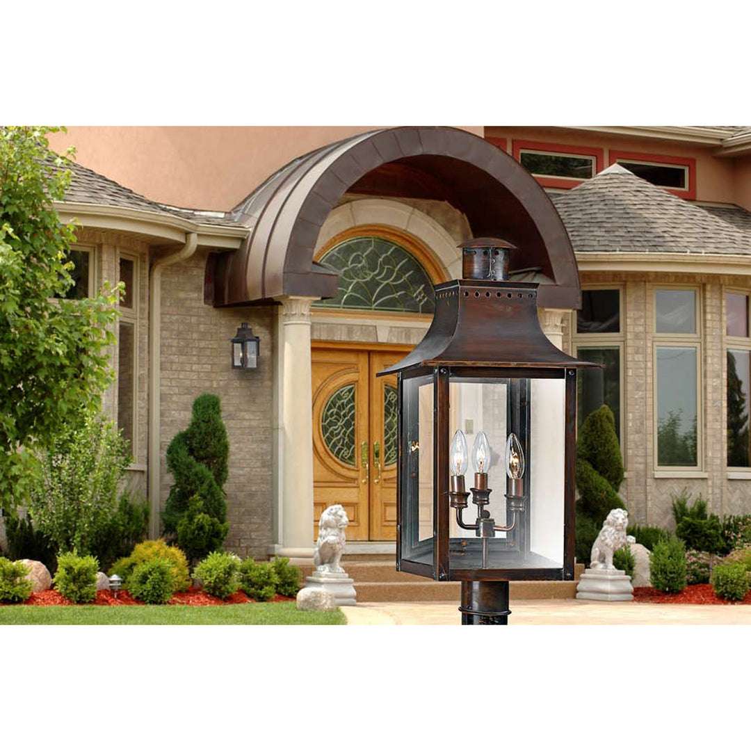 Quoizel Three Light Outdoor Post Lantern