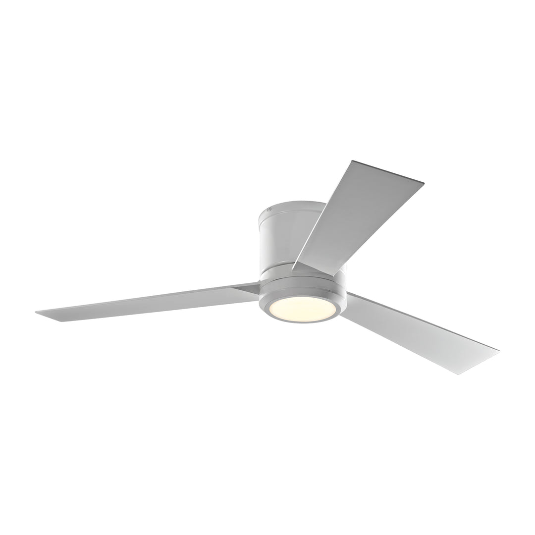 Generation Lighting Clarity Flushmount Ceiling Fan with 20W LED Light and Wall/Remote Control