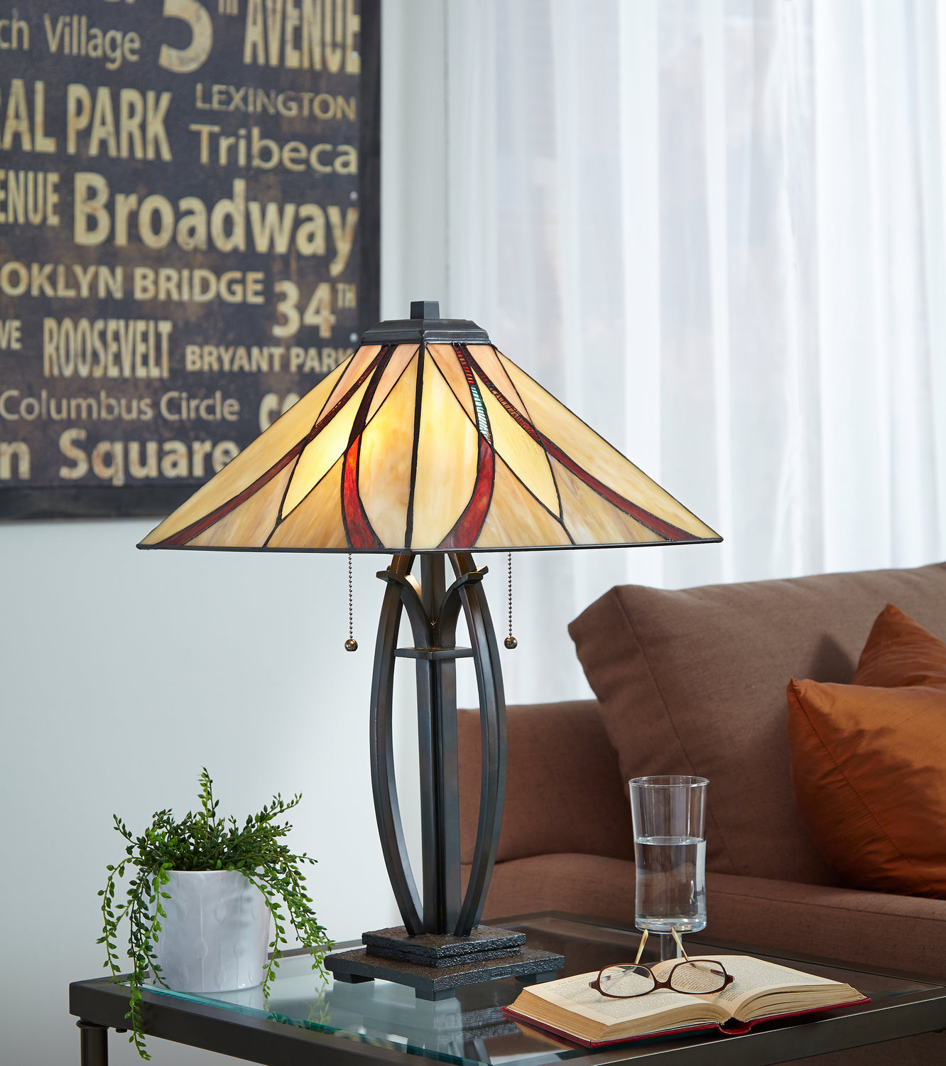 Quoizel Two Light Table Lamp in Valiant Bronze | Fan Diego