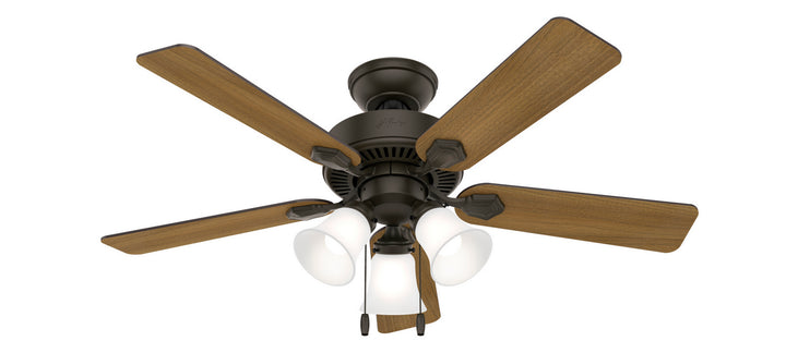 Hunter Fan Swanson 44" Indoor Pull Chain Ceiling Fan with 3 lights 20W LED