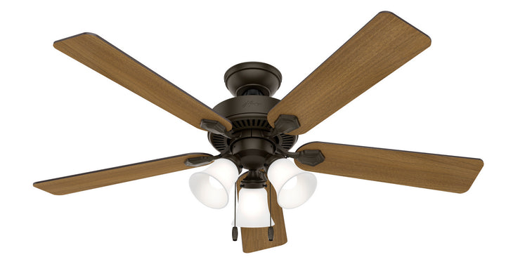 Hunter Fan Swanson 52" Indoor Pull Chain Ceiling Fan with 3 lights 19.5W LED