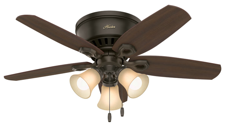 Hunter Fan Builder Flushmount Pull Chain Ceiling Fan with 27W LED