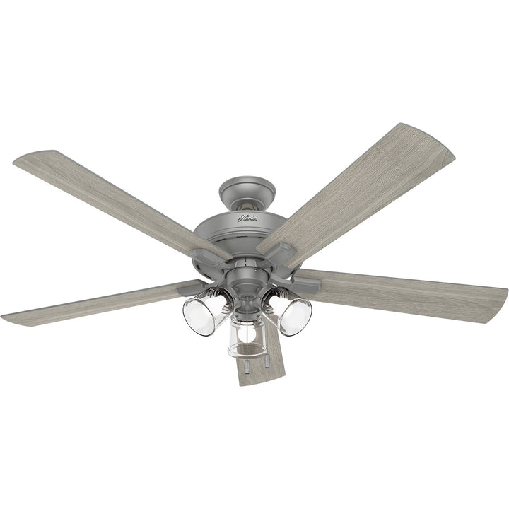 Hunter Fan Crestfield Pull Chain Flushmount Ceiling Fan with 18W LED