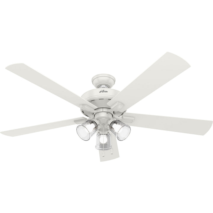 Hunter Fan Crestfield Pull Chain Flushmount Ceiling Fan with 18W LED