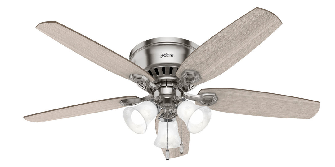 Hunter Fan Builder Flushmount Pull Chain Ceiling Fan with 27W LED