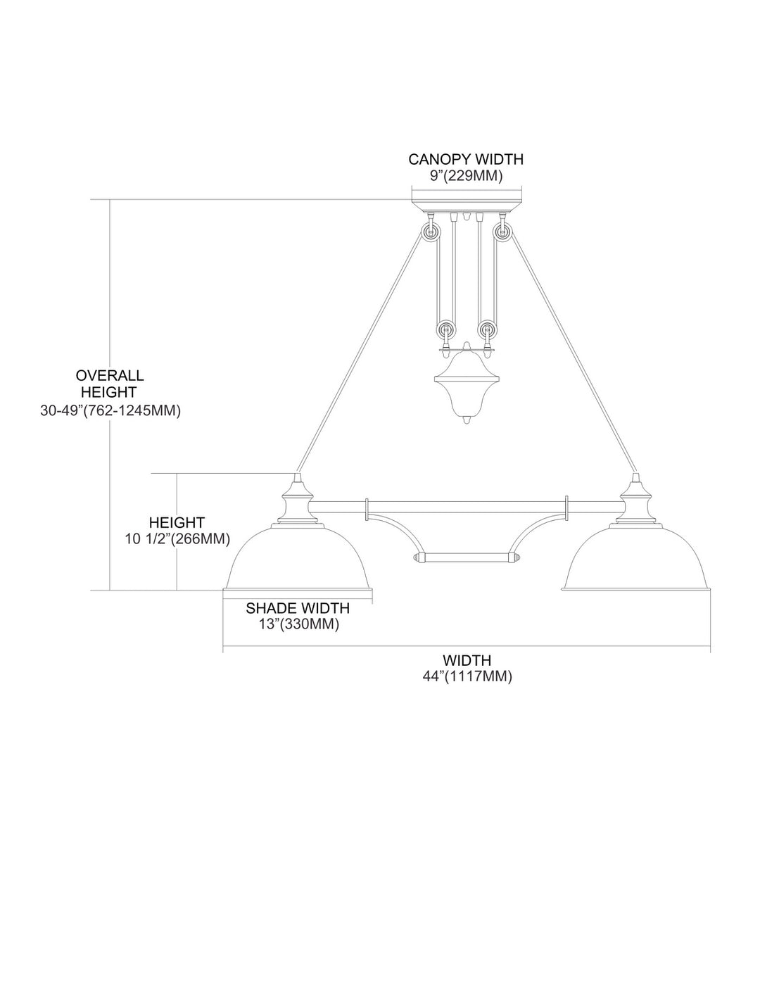 ELK Home Two Light Linear Chandelier