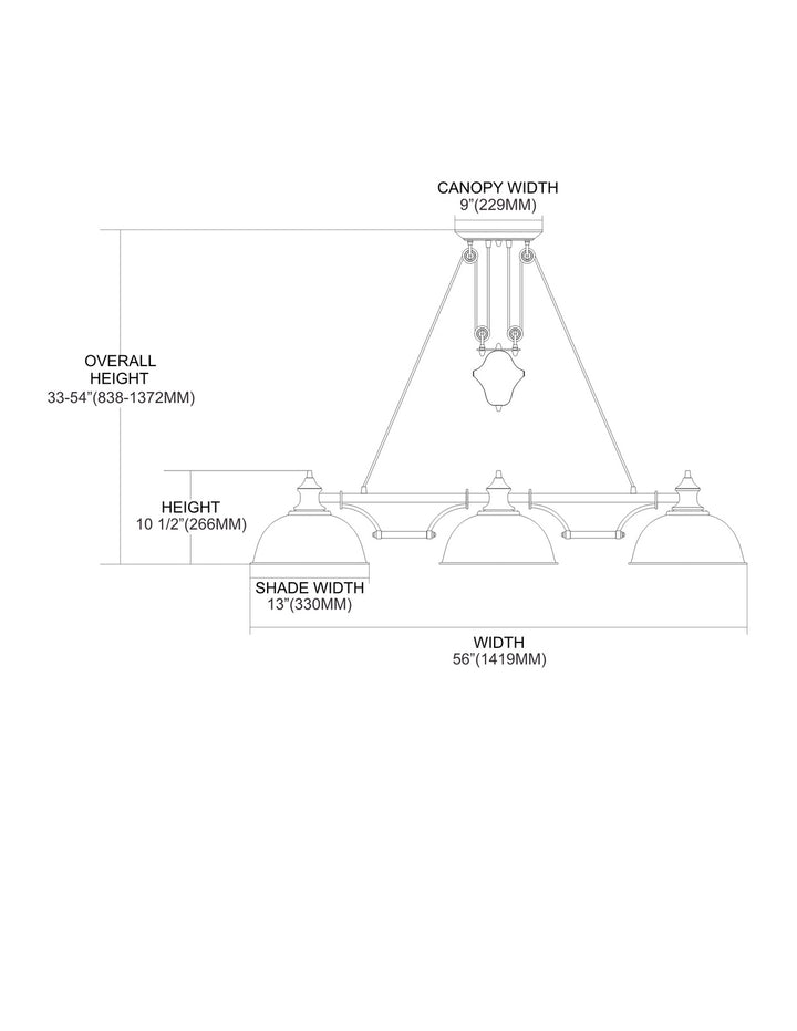 ELK Home Three Light Linear Chandelier