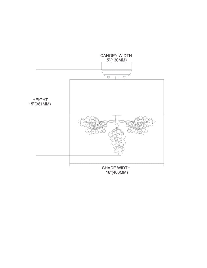 ELK Home Three Light Semi Flush Mount