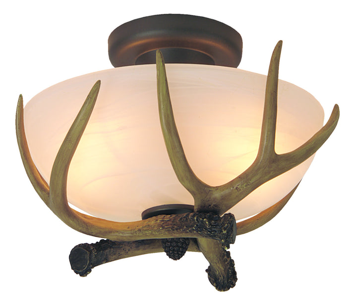 X1611 flush Two Light Semi Flush Mount in European Bronze