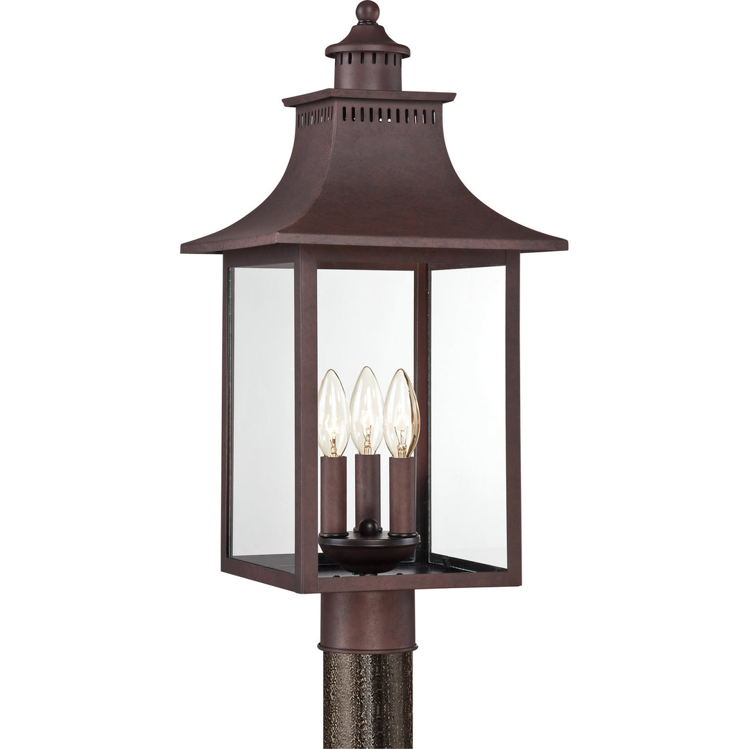 Quoizel Three Light Outdoor Post Lantern