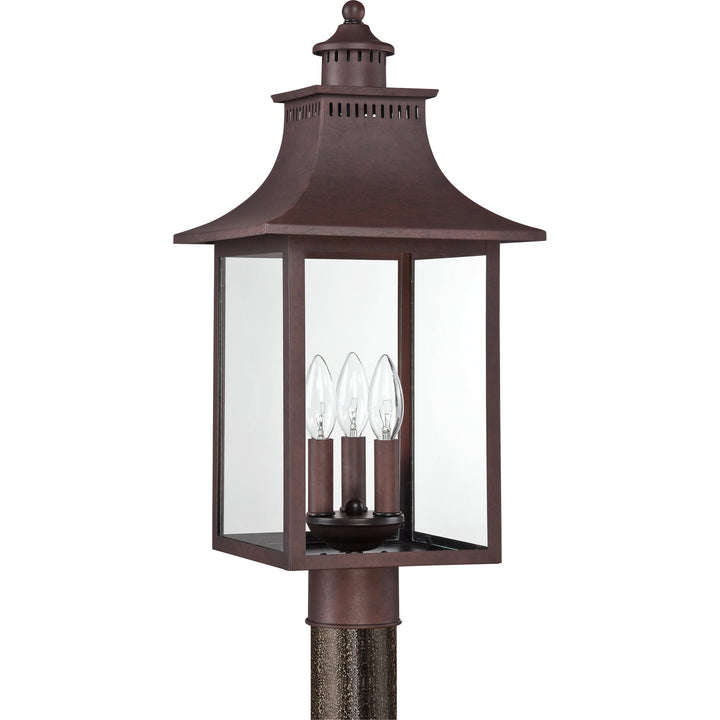 Quoizel Three Light Outdoor Post Lantern