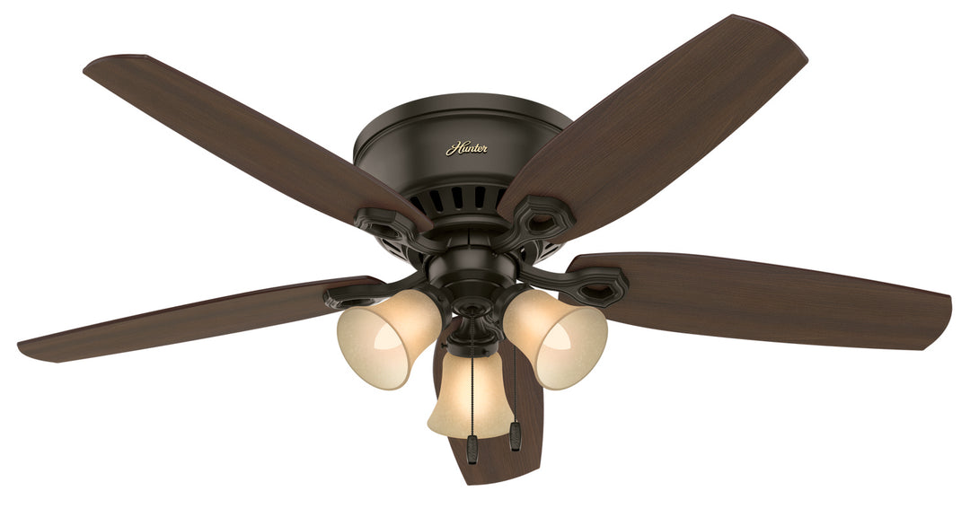 Hunter Fan Builder Flushmount Pull Chain Ceiling Fan with 27W LED