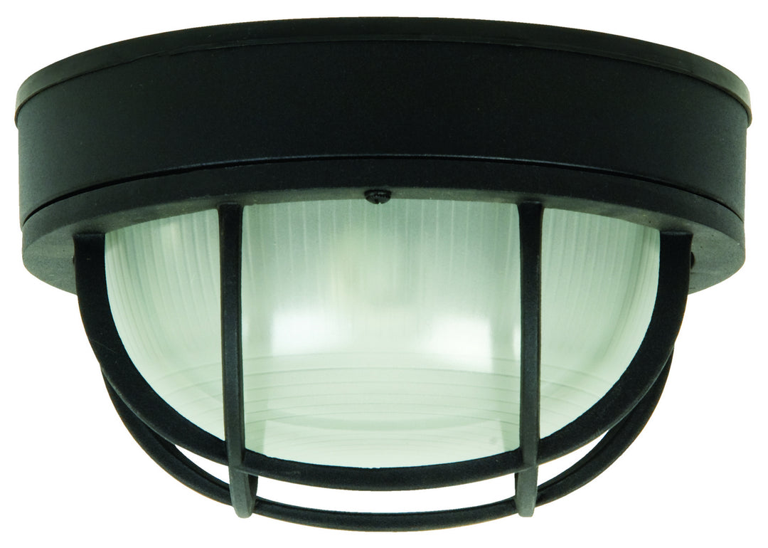 Bulkheads Oval and Round One Light Flushmount in Textured Black