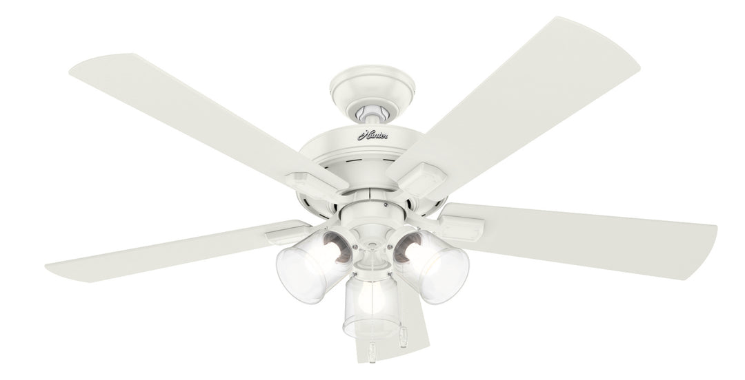 Hunter Fan Crestfield Pull Chain Flushmount Ceiling Fan with 18W LED