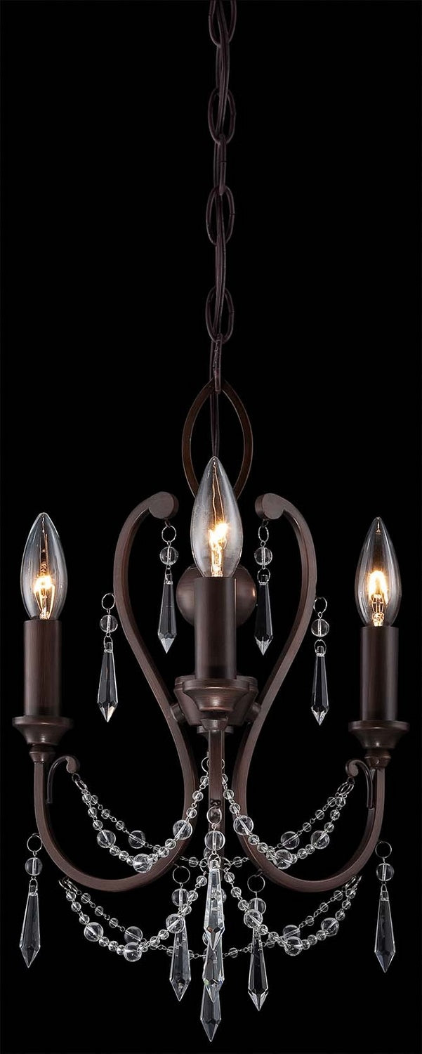 Minka Lavery Three Light Mini Chandelier in Vintage Bronze