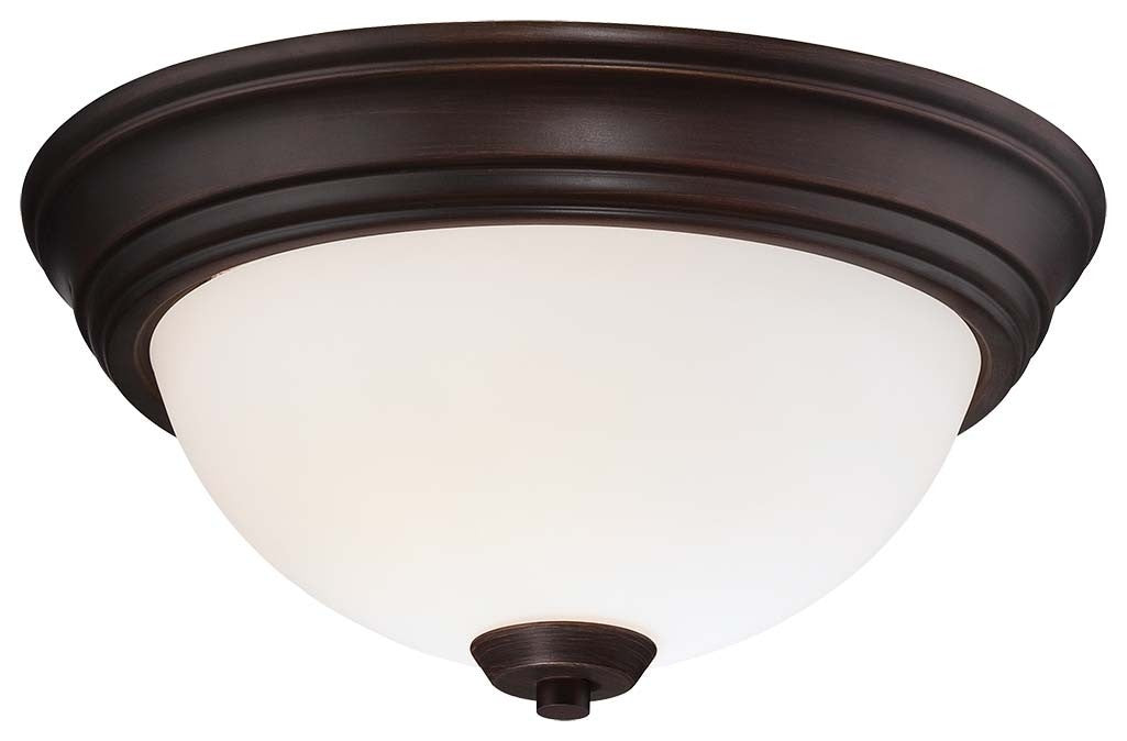 Minka Lavery Overland Park Two Light Flush Mount in Vintage Bronze