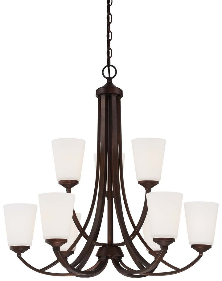 Minka Lavery Overland Park Nine Light Chandelier in Vintage Bronze