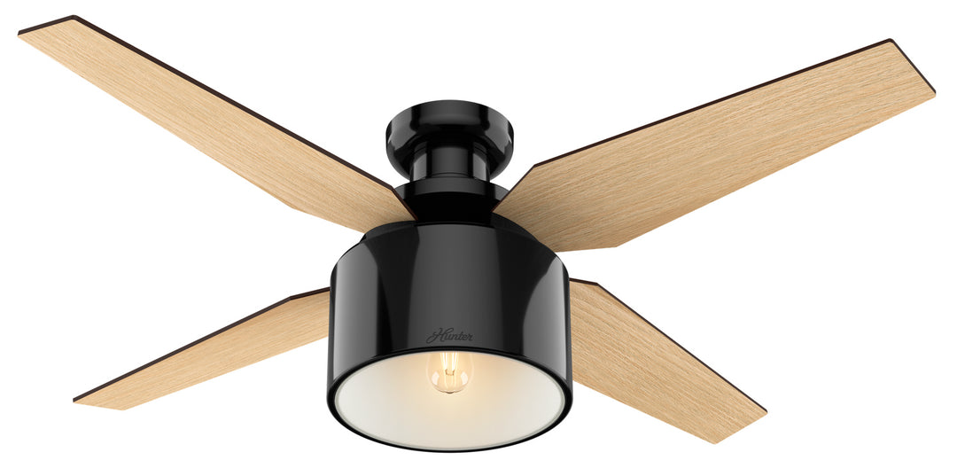 Hunter Fan Cranbrook 52" Mid Century Modern Flushmount Ceiling Fan with 5W LED and Remote