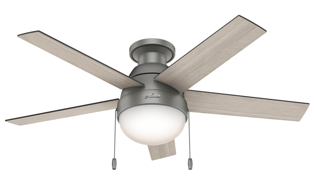 Hunter Fan Anslee 46" Flushmount Pull Chain Ceiling Fan with 18W LED