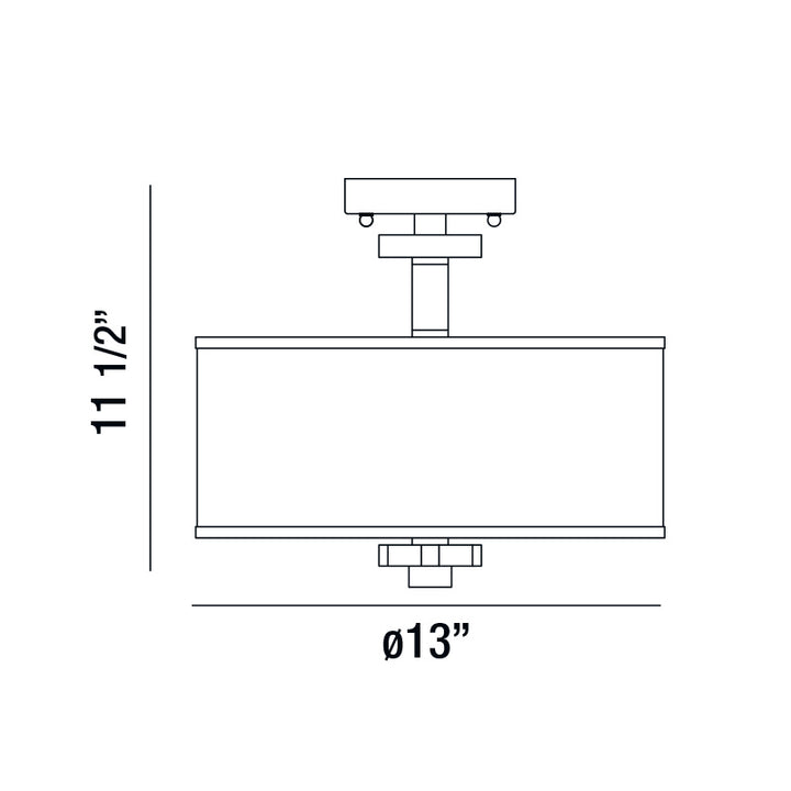 Eurofase Three Light Semi-Flush Mount