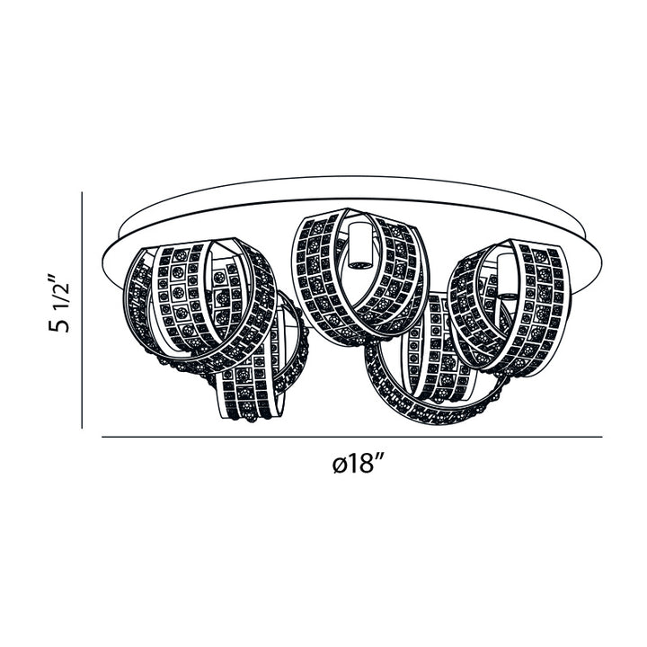 Eurofase Five Light Flushmount