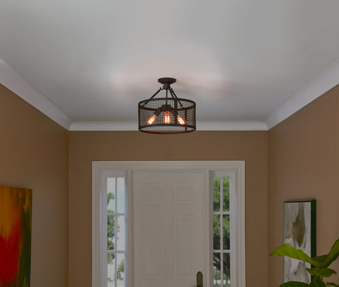 Quoizel Three Light Semi-Flush Mount