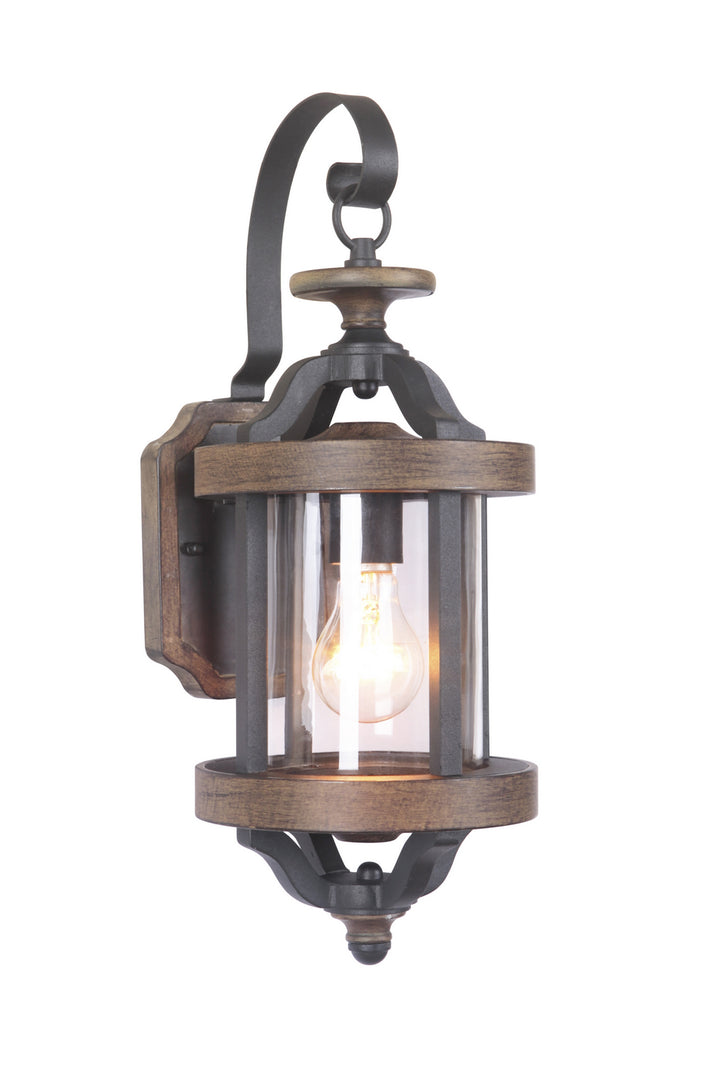 Ashwood One Light Wall Mount in Textured Black/Whiskey Barrel