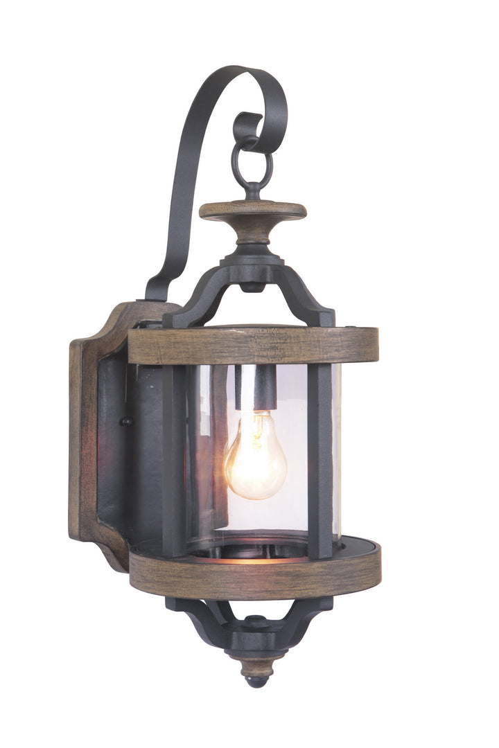 Ashwood One Light Wall Mount in Textured Black/Whiskey Barrel