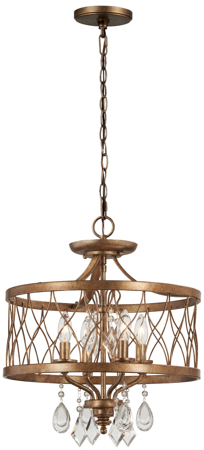 Minka Lavery West Liberty Four Light Mini Chandelier (Convertible To Semi Flush) in Olympus Gold