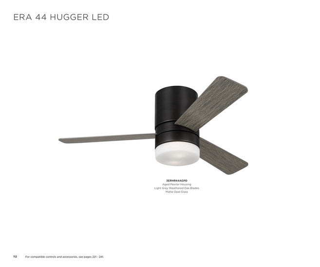 Generation Lighting Era Indoor/Outdoor Flushmount Ceiling Fan with LED and Wall Control