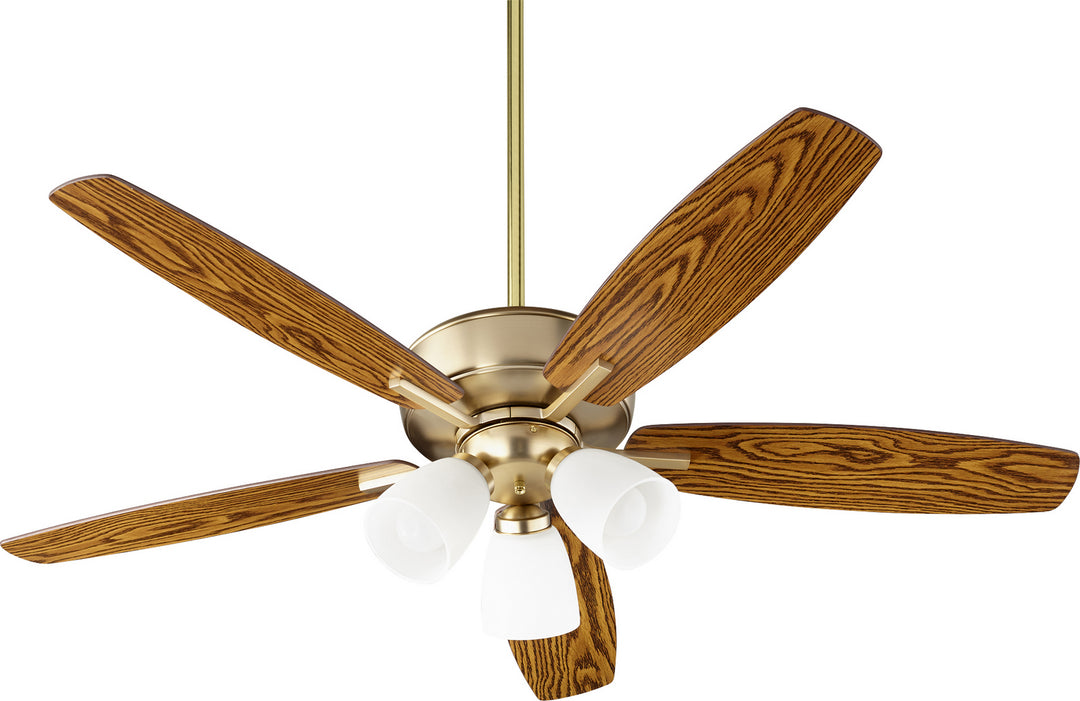 Quorum Breeze 52" Indoor 3 Light 21W Non Dimming LED Pull Chain Ceiling Fan