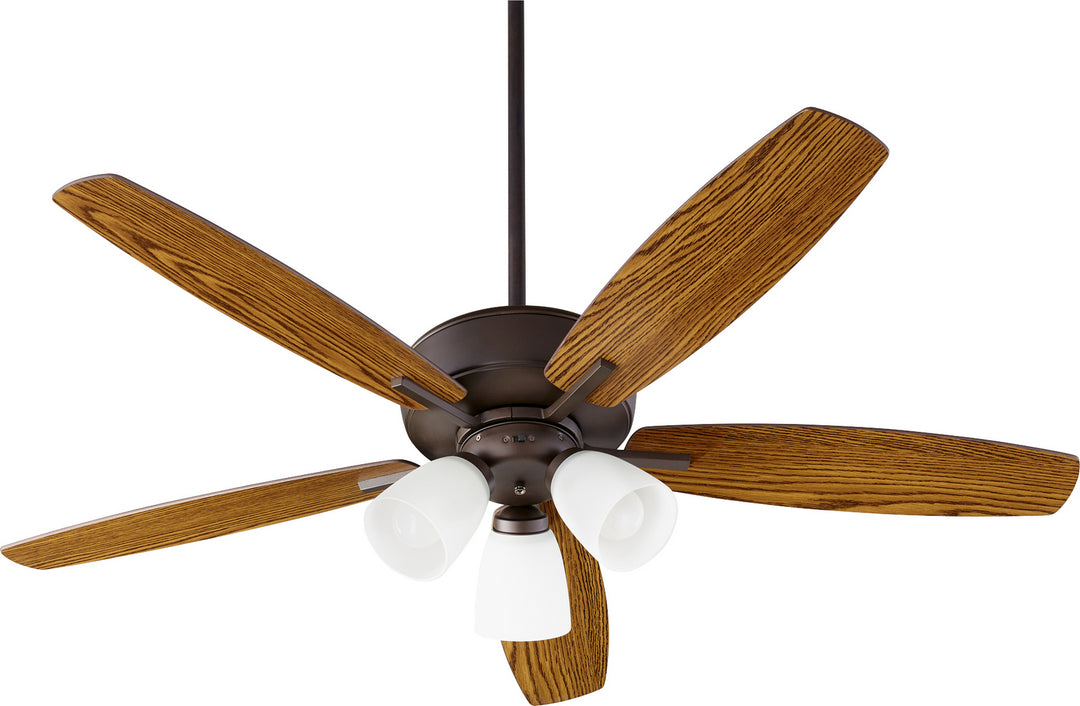 Quorum Breeze 52" Indoor 3 Light 21W Non Dimming LED Pull Chain Ceiling Fan