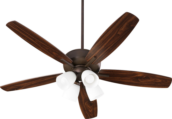 Quorum Breeze 52" Indoor 4 Light 28W Non Dimming LED Pull Chain Ceiling Fan