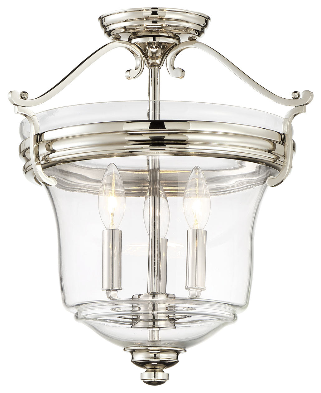 Minka Lavery Audreys Point Three Light Pendant (Convertible To Semi Flush) in Polished Nickel