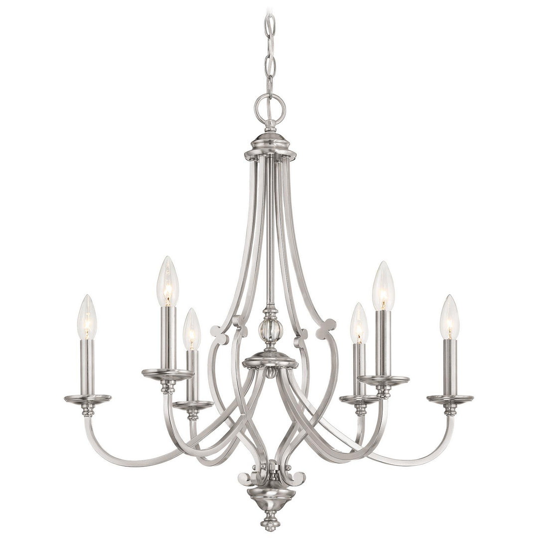 Minka Lavery Savannah Row Six Light Chandelier in Brushed Nickel