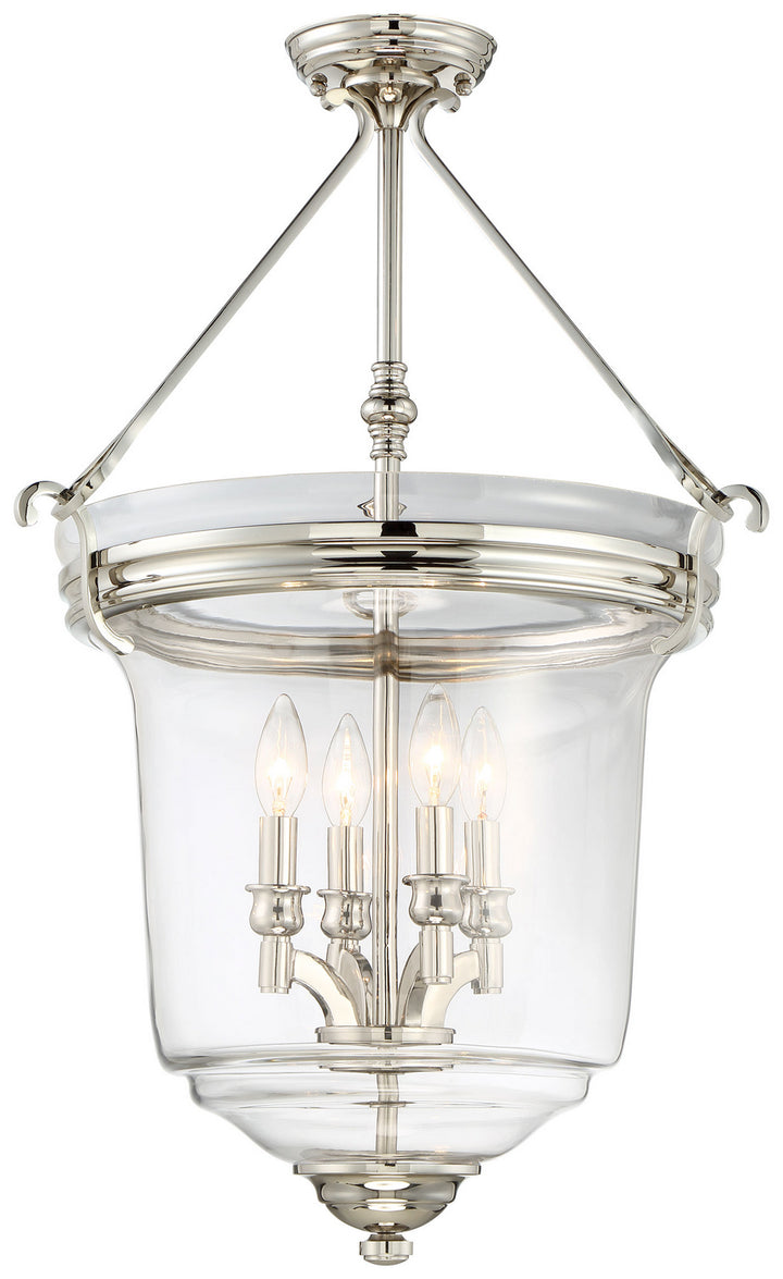 Minka Lavery Audreys Point Four Light Pendant (Convertible To Semi Flush) in Polished Nickel