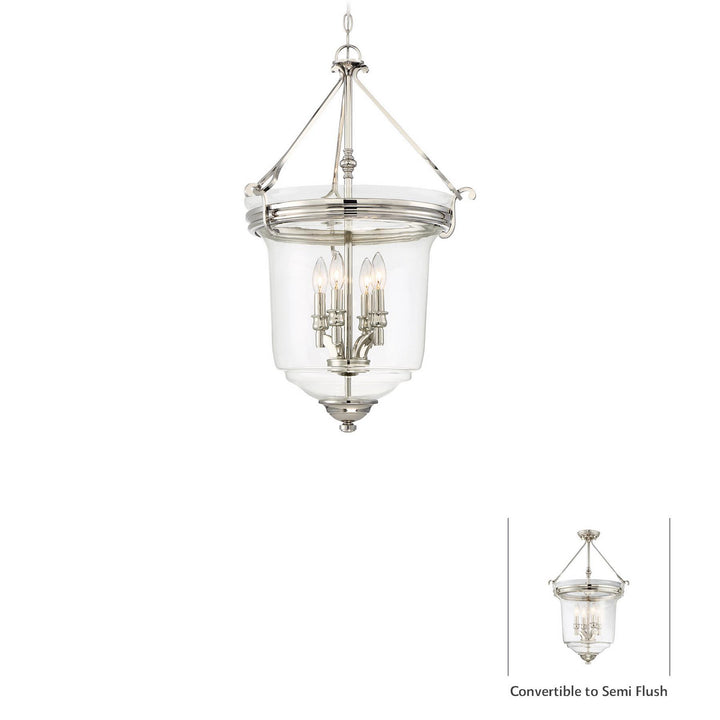 Minka Lavery Audreys Point Four Light Pendant (Convertible To Semi Flush) in Polished Nickel