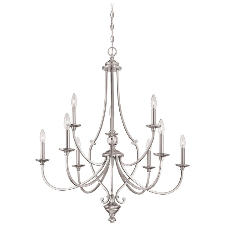 Minka Lavery Savannah Row Nine Light Chandelier in Brushed Nickel