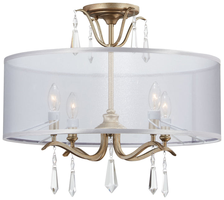 Minka Lavery Laurel Estate Four Light Semi Flush Mount in Brio Gold