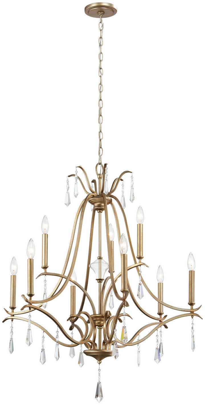 Minka Lavery Laurel Estate Nine Light Chandelier in Brio Gold