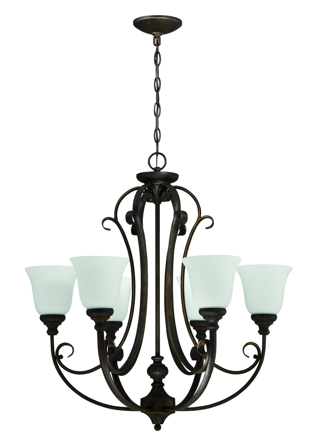 Barrett Place Six Light Chandelier in Mocha Bronze