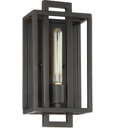 Cubic One Light Wall Sconce in Aged Bronze Brushed