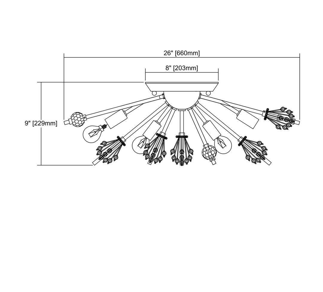 ELK Home Eight Light Semi Flush Mount