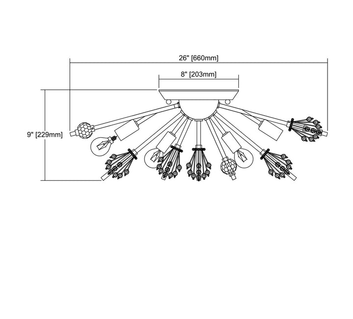 ELK Home Eight Light Semi Flush Mount