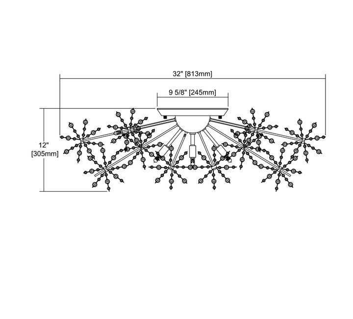 ELK Home 13 Light Semi Flush Mount