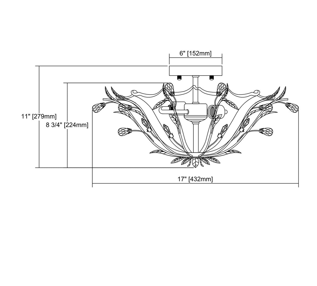 ELK Home Two Light Semi Flush Mount