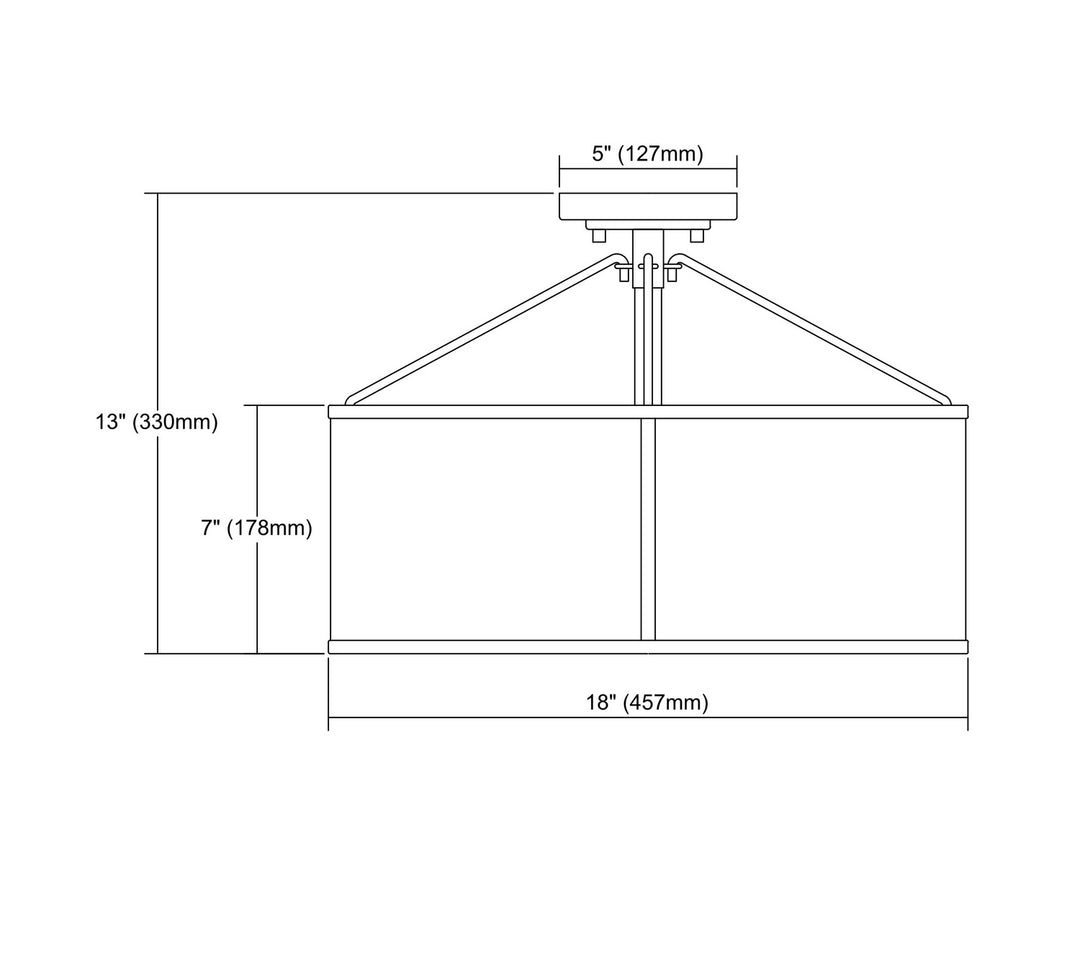 ELK Home Three Light Semi Flush Mount