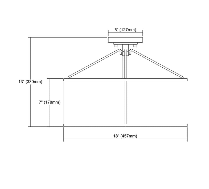 ELK Home Three Light Semi Flush Mount